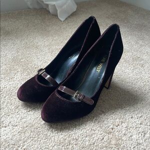 Velvet purple heels